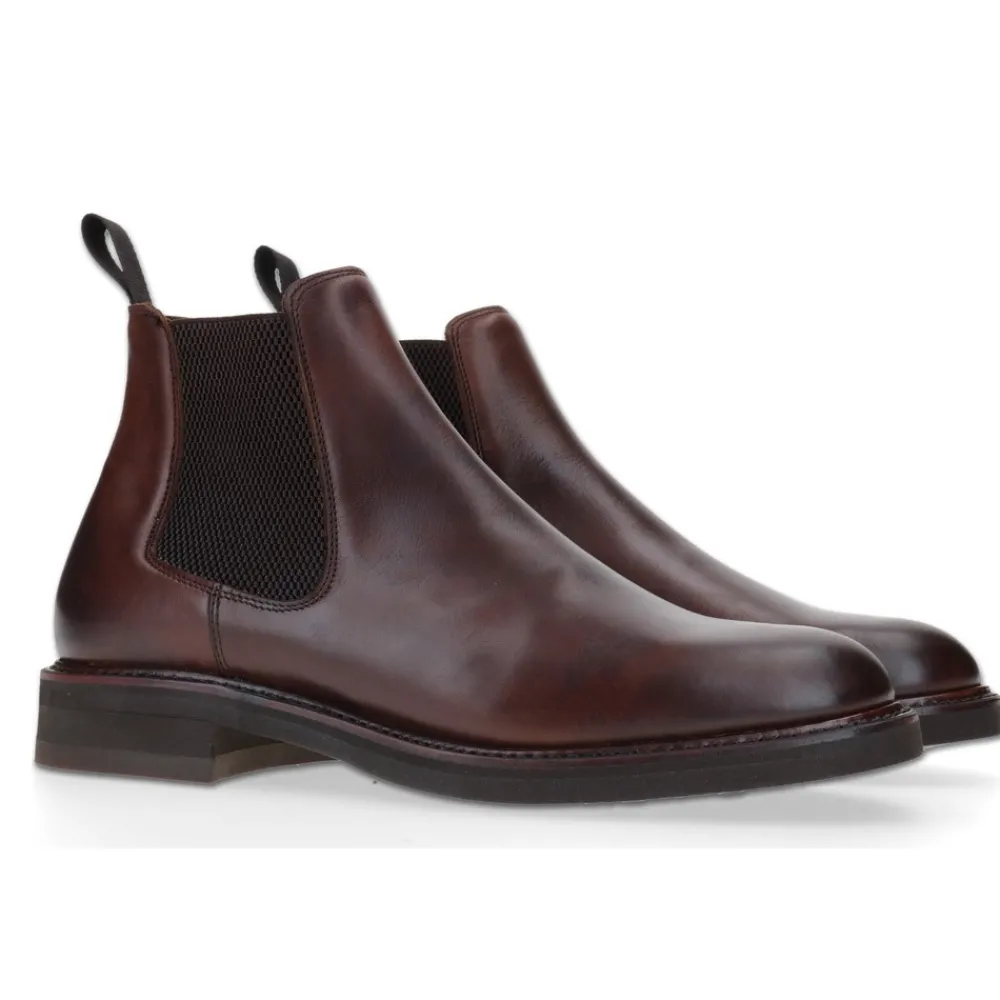 Berwick 1707 Ankle Boots>446-T02 Regency Calf Dark Snuff